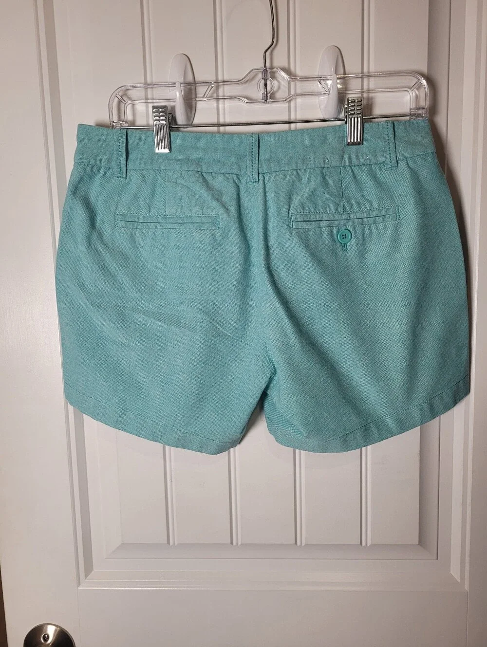 Women's  J Crew City Fit Aqua Cotton Blend Casual Shorts. Size 6